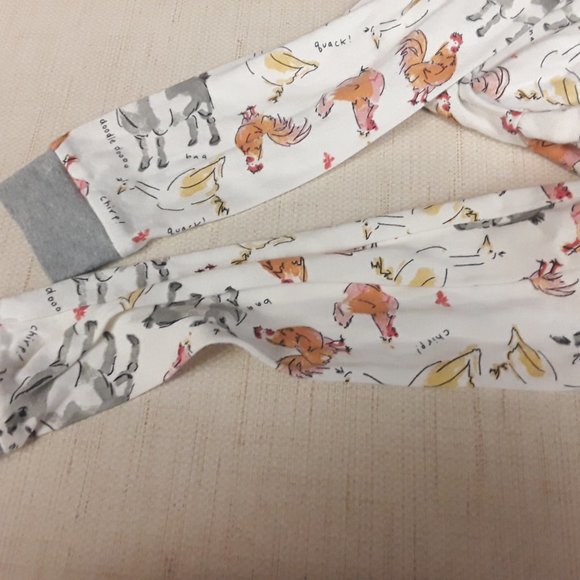 Bert's Bees Chicken Rooster Duck Cow leggings girls 6 - Picture 2 of 5